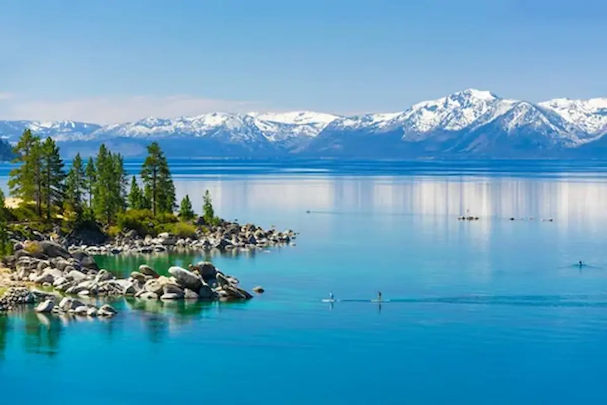 Lake Tahoe is an alpine lake located on the California-Nevada border