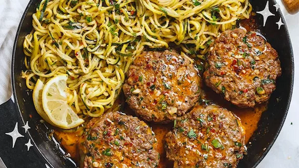 Garlic butter Steak Bites with Zucchini Noodles