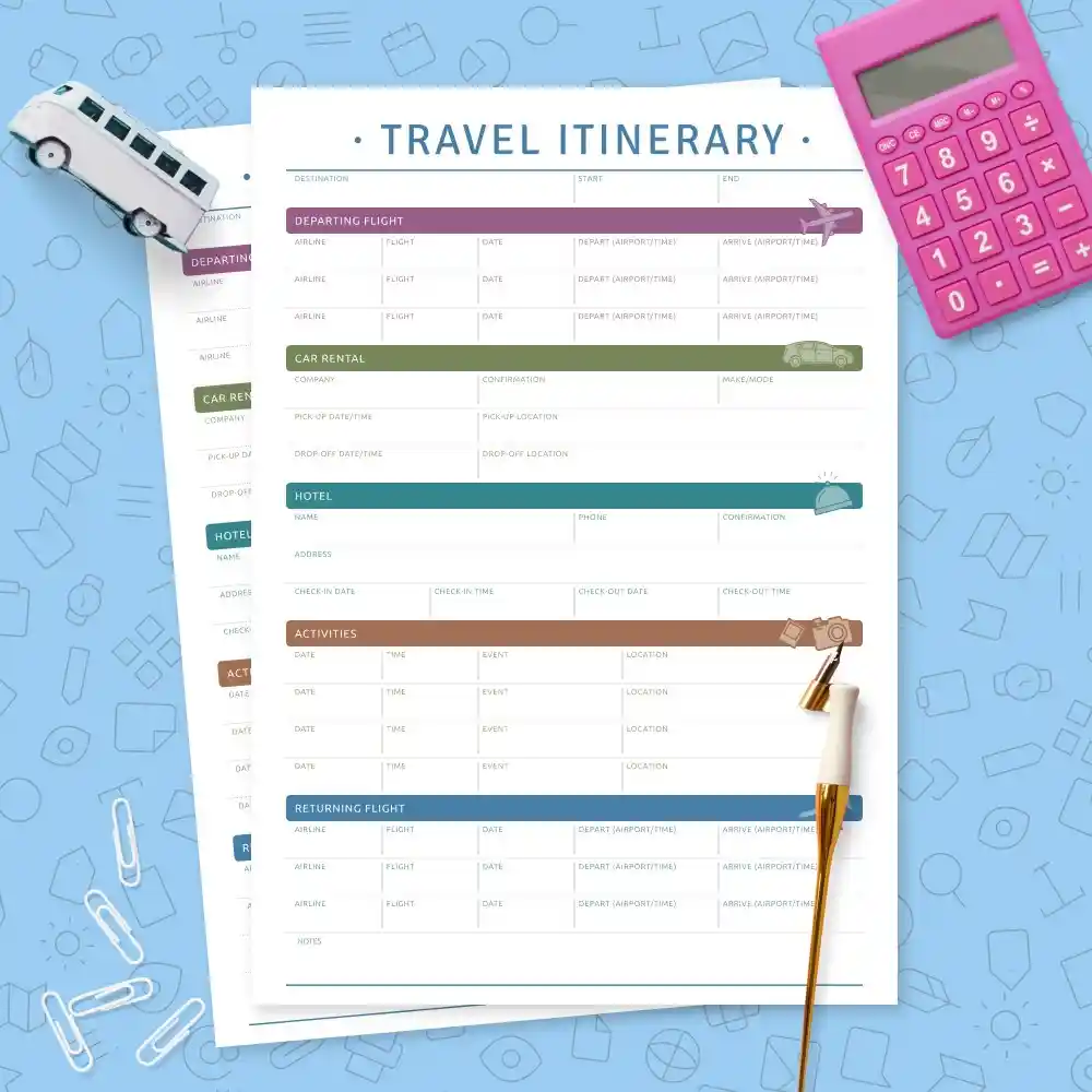 Travel itinerary