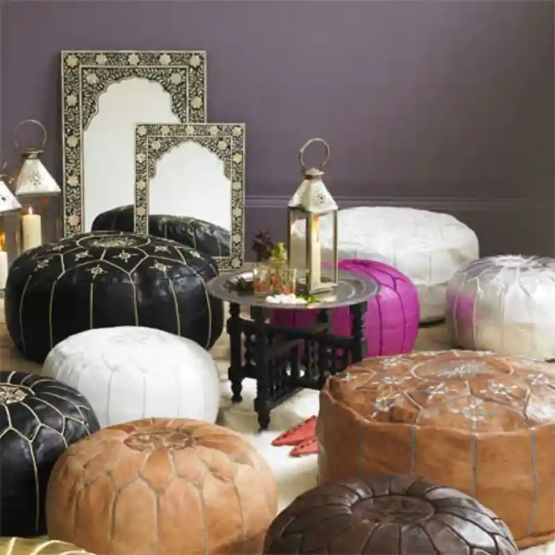 Leather Poufs
