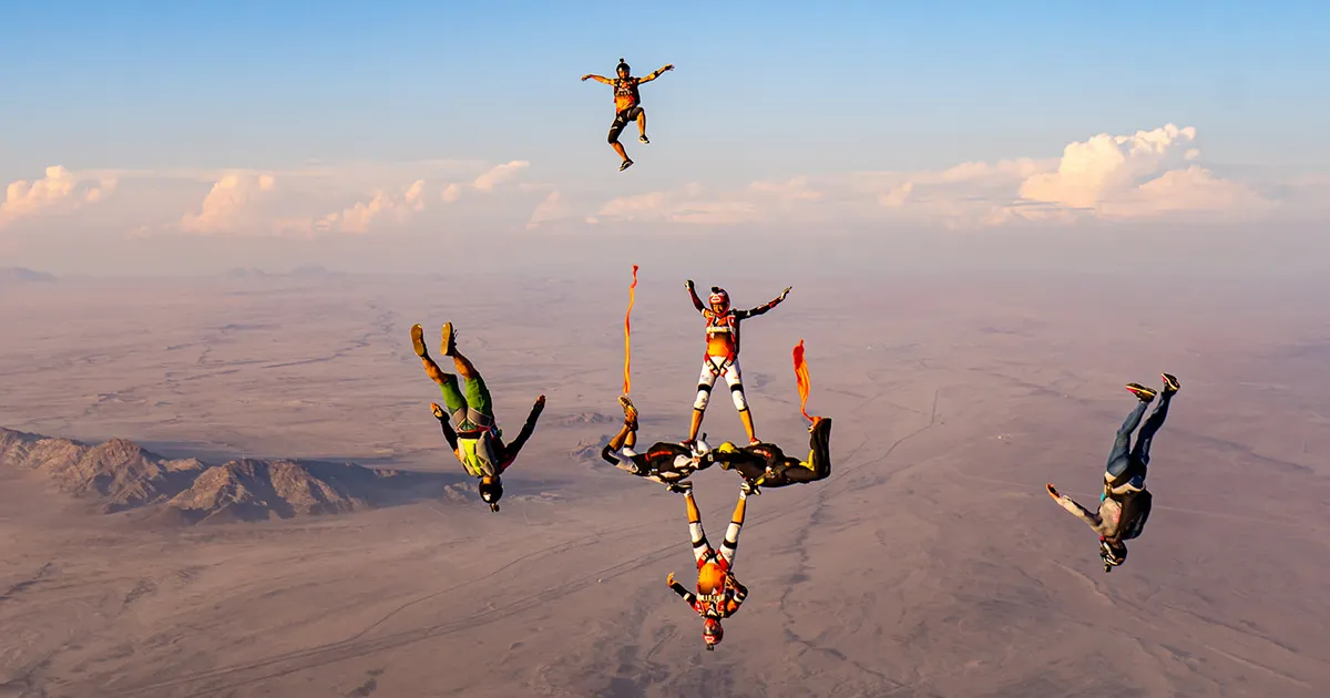 Skydiving over the Namib Desert