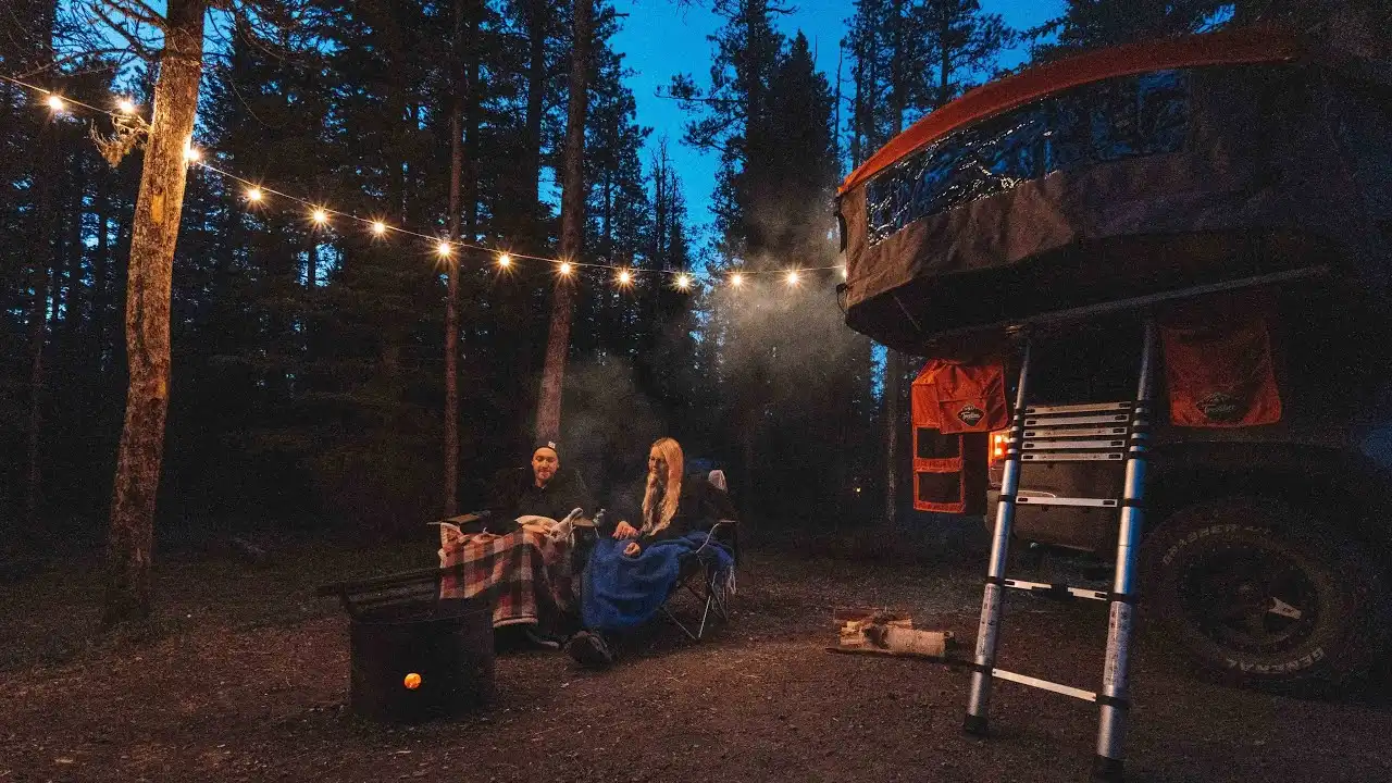 DIY Campsite Lighting with Twinkle Lights