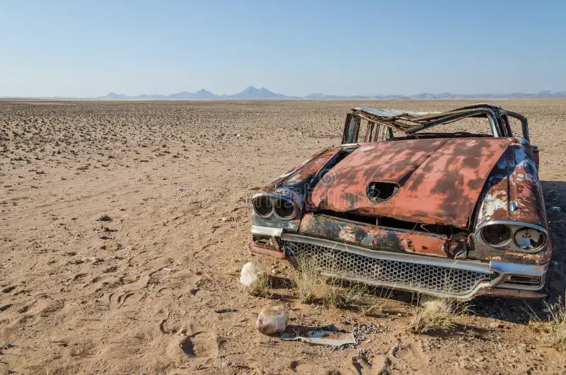 the classic cars left in the desert