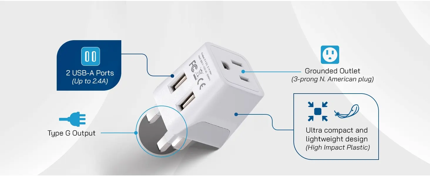 Ceptics UK Travel Adapter Plug