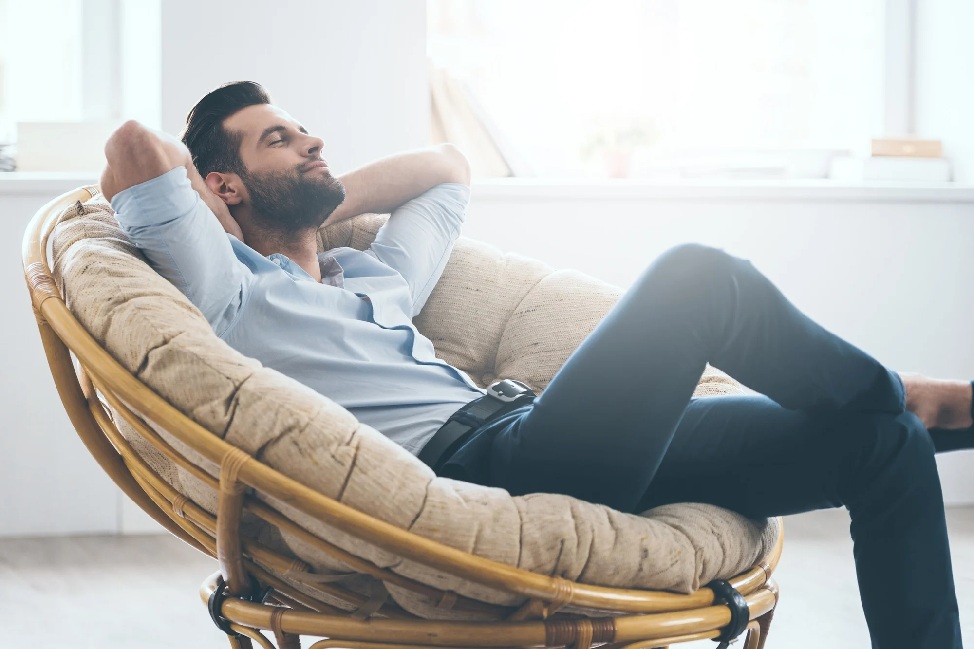Comfortable Man on sofa couch