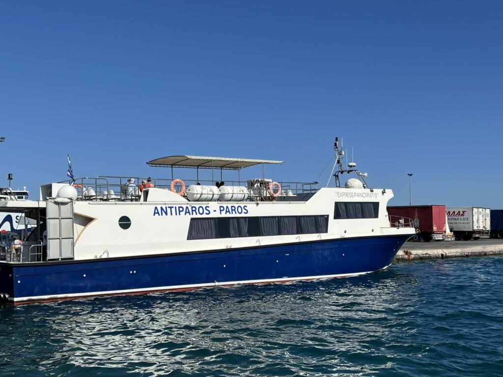 The Paros to Antiparos tourist ferry