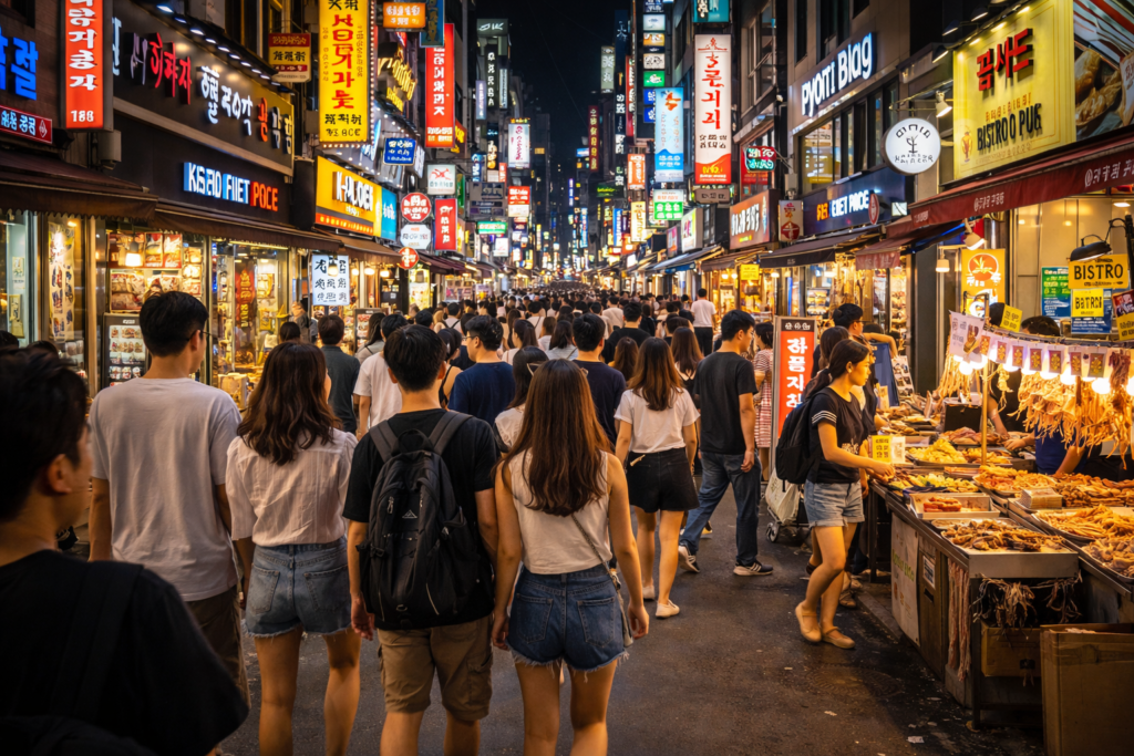 Seoul City at night, South Korea