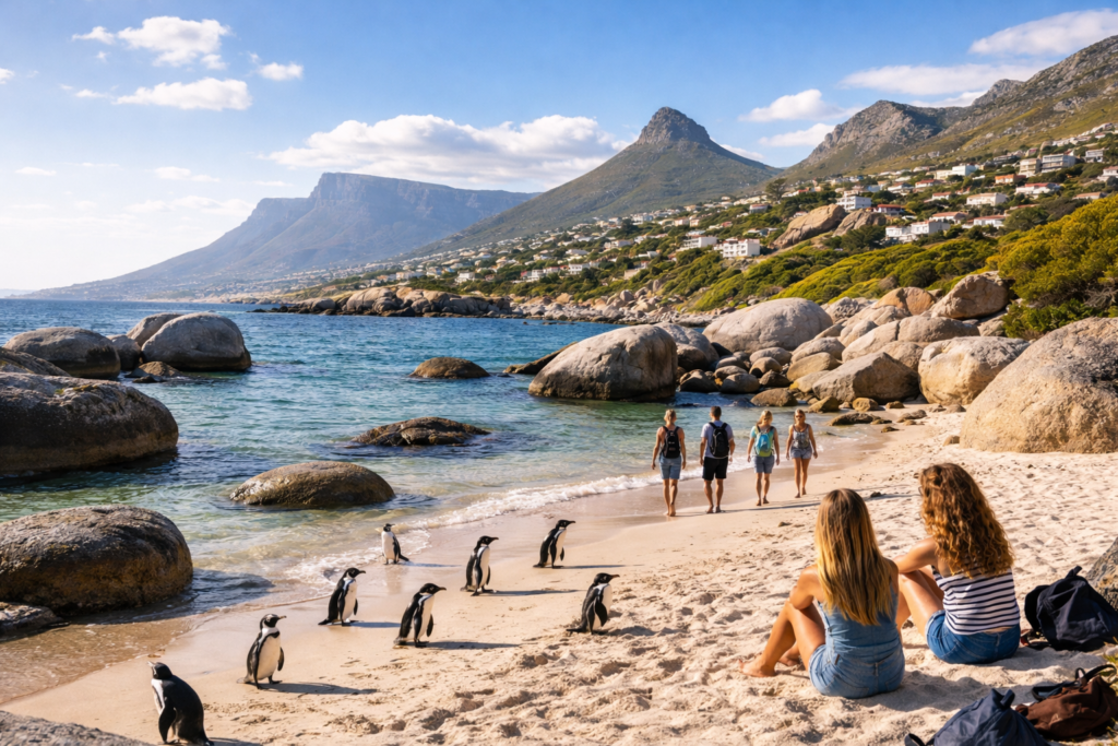 Cape Town Beach with Penguins