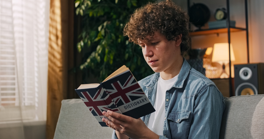 Man learning languages